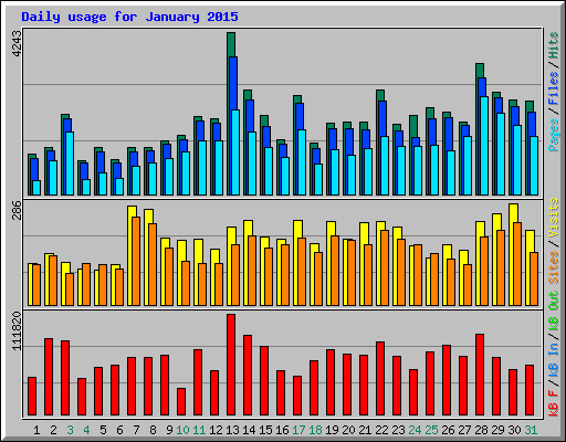Daily usage for January 2015