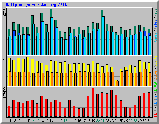 Daily usage for January 2018