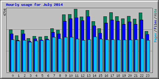 Hourly usage for July 2014