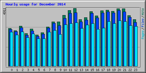 Hourly usage for December 2014