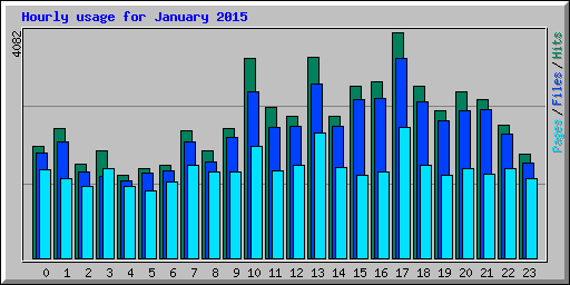 Hourly usage for January 2015