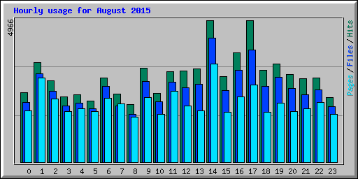 Hourly usage for August 2015