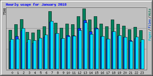 Hourly usage for January 2018