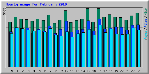 Hourly usage for February 2018